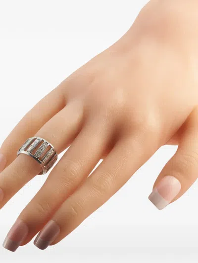 Pre-owned Lb Exclusive Diamond-embellishment Ring In Silver