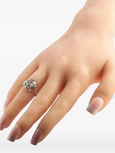 Pre-owned Lb Exclusive Diamond-embellishment Ring In Silver
