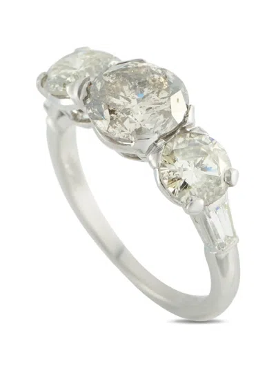 Pre-owned Lb Exclusive Embellished Diamond Ring In Silver