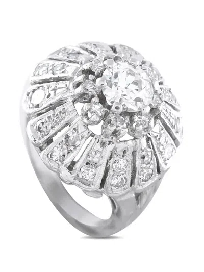 Pre-owned Lb Exclusive Embellished Diamond Ring In Silver