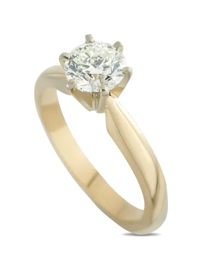 Pre-owned Lb Exclusive Embellished Diamond Solitaire Ring In Gold