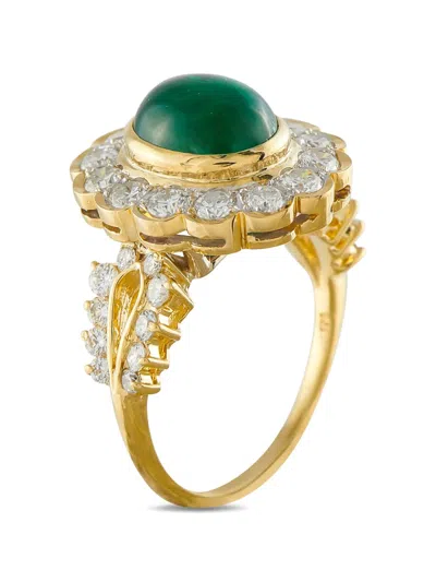 Pre-owned Lb Exclusive Emerald And Diamond Ring In Gold