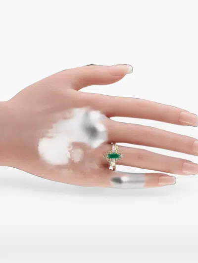 Pre-owned Lb Exclusive Emerald And Diamond Ring In Gold