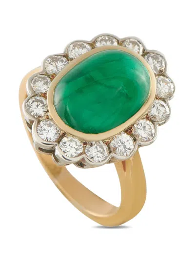 Pre-owned Lb Exclusive Emerald Diamond Ring In Gold