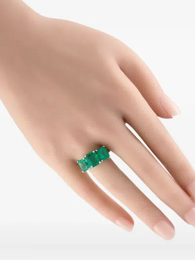 Pre-owned Lb Exclusive Emerald Ring In Silver