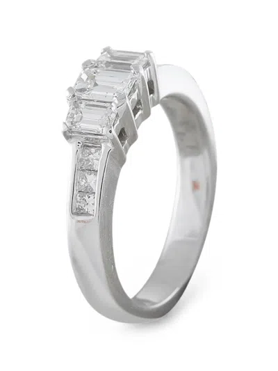 Pre-owned Lb Exclusive Emerald-cut Diamond Ring In Silver