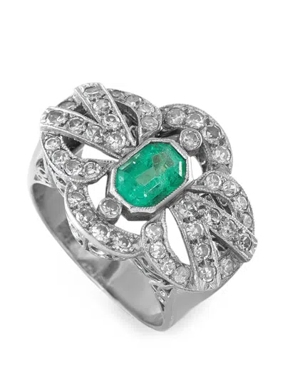 Pre-owned Lb Exclusive Emerald-cut Diamond Ring In Silver