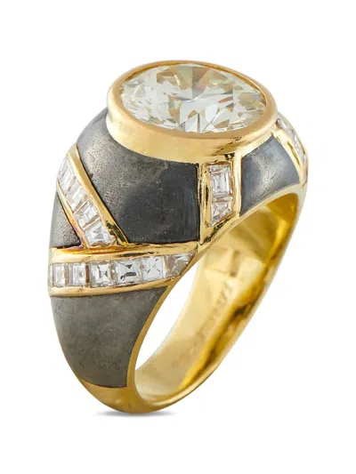 Pre-owned Lb Exclusive Faraone Diamond Ring In Gold