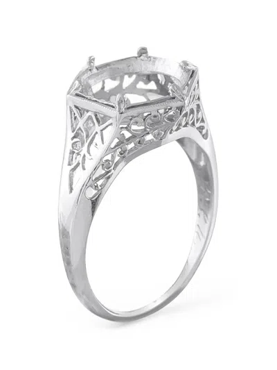 Pre-owned Lb Exclusive Filigree Scrollwork Ring In Silver