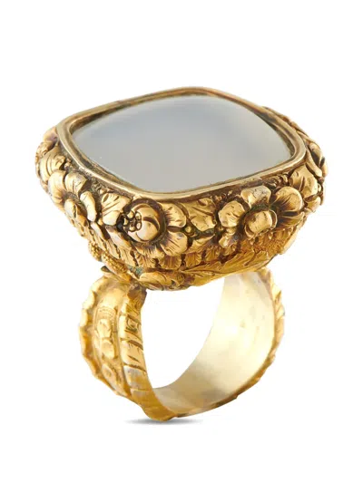 Pre-owned Lb Exclusive Floral-motif Ring In Gold