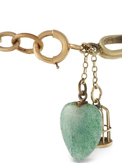 Pre-owned Lb Exclusive Jade Charm Bracelet In 金色