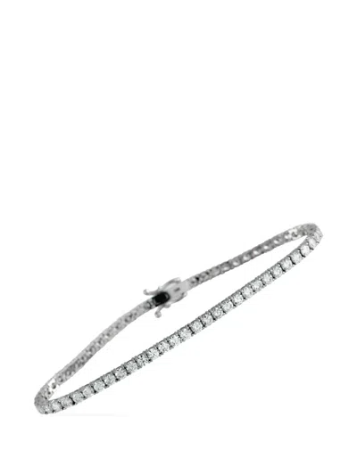 Pre-owned Lb Exclusive Lab-grown Diamond Tennis Bracelet In Silver