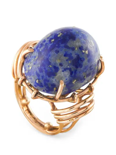 Pre-owned Lb Exclusive Lapis-lazuli Ring In Pink