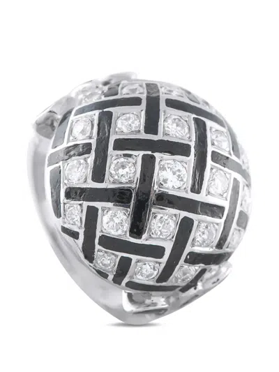 Pre-owned Lb Exclusive Lattice Diamond Ring In Silver