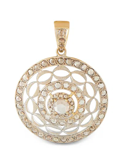 Pre-owned Lb Exclusive Mandala-motif Diamond Pendant In Gold