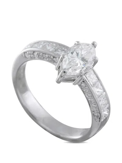 Pre-owned Lb Exclusive Marquise Diamond Ring In Silver