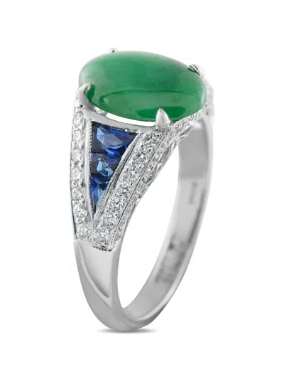 Pre-owned Lb Exclusive Multi-stone Ring In Silver
