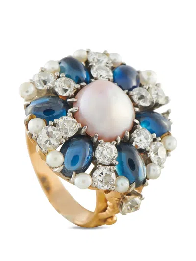 Pre-owned Lb Exclusive Multi-stone Ring In Gold