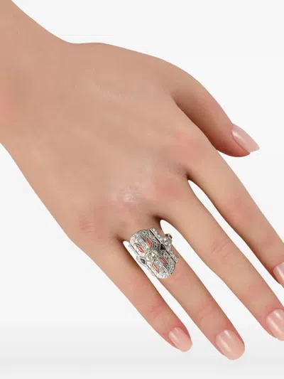 Pre-owned Lb Exclusive Multi-stone Ring In Silver