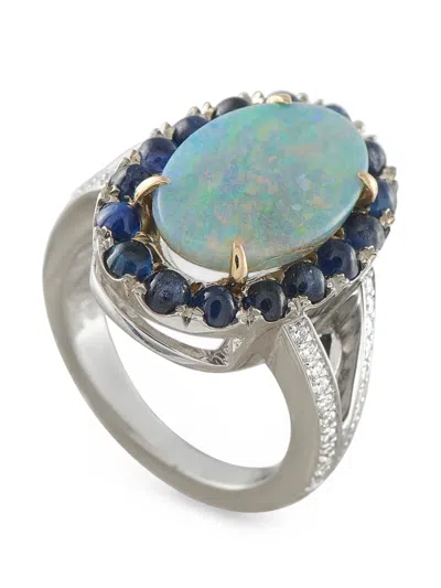 Pre-owned Lb Exclusive Multi-stone Ring In Silver