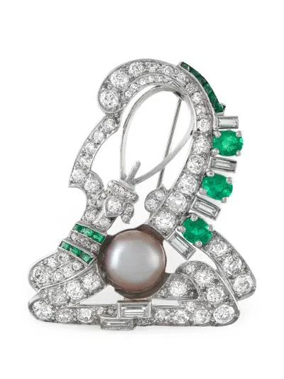 Pre-owned Lb Exclusive Multi-stones Brooch In Silver