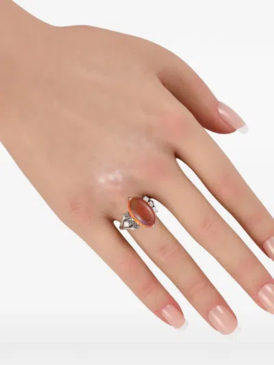 Pre-owned Lb Exclusive Opal And Diamond Ring In Silver