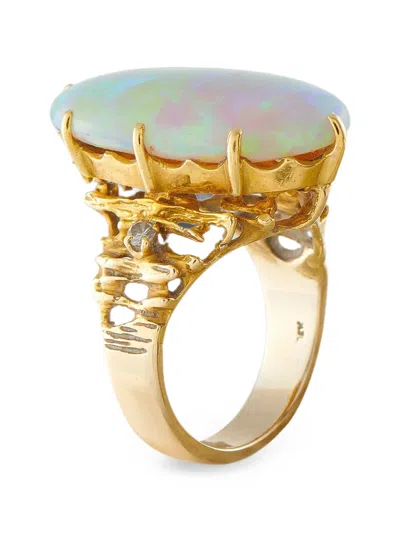 Pre-owned Lb Exclusive Opal Cocktail Ring In Gold