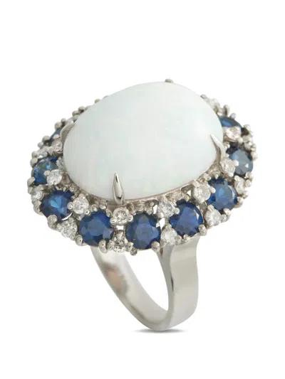 Pre-owned Lb Exclusive Opal-embellishment Ring In Silver