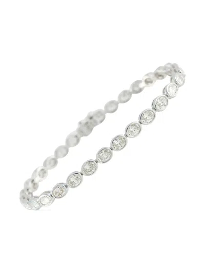 Pre-owned Lb Exclusive Oval Diamond Bracelet In Silver