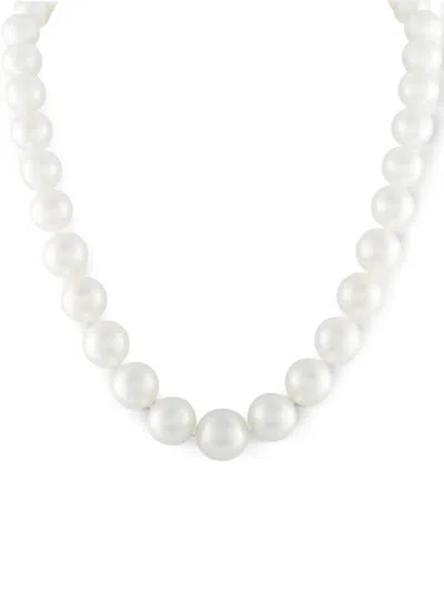Pre-owned Lb Exclusive Pearl 18k White Gold Necklace In Silver
