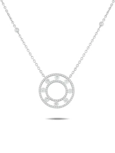 Pre-owned Lb Exclusive Pendant Diamond Necklace In Silver