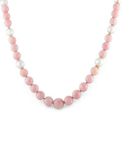 Pre-owned Lb Exclusive Pink Opal And Diamond Necklace