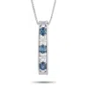 Lb Exclusive Platinum 0.10ct Diamond And Alexandrite Bar Necklace Mf11-101525 In Silver