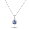 Lb Exclusive Platinum 0.14 Ct Diamond And 1.21 Ct Sapphire Necklace Mf40-082225 In Metallic