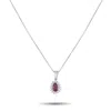 Lb Exclusive Platinum 0.14ct Diamond And Ruby Pendant Necklace Mf03-082125 In White