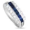 Lb Exclusive Platinum 0.15ct Diamond And Sapphire Ring Mf10-112924 In White