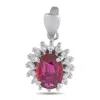 Lb Exclusive Platinum 0.16ct Diamond And Ruby Pendant Mf14-101525 In Pink