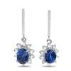 Lb Exclusive Platinum 0.16ct Diamond And Sapphire Earrings Mf32-110525 In Metallic