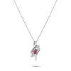 Lb Exclusive Platinum 0.18 Ct Diamond And 0.36 Ct Ruby Pendant Necklace Mf23-082225 In Metallic