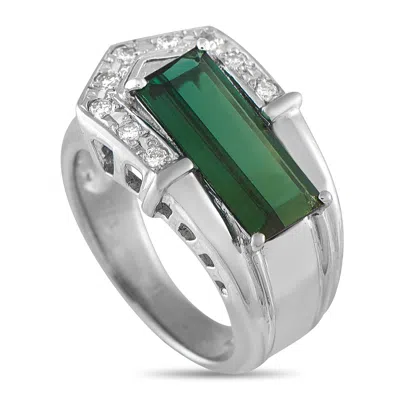 Lb Exclusive Platinum 0.18ct Diamond And Tourmaline Ring Mf39-061625