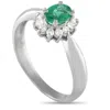 Lb Exclusive Platinum 0.19ct Diamond And Emerald Ring Mf21-061625