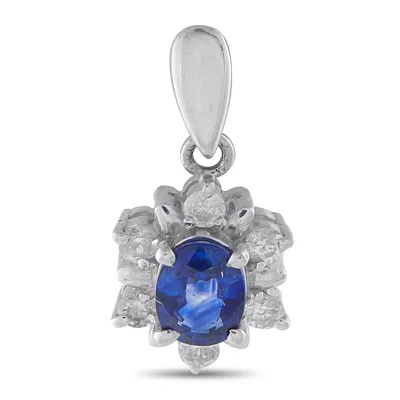 Lb Exclusive Platinum 0.20 Ct Diamond And 0.68 Ct Sapphire Pendant Mf15-010225 In Burgundy