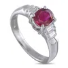 Lb Exclusive Platinum 0.20 Ct Diamond And 0.86 Ct Ruby Ring Mf11-101725 In White