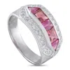 Lb Exclusive Platinum 0.20ct Diamond And Pink Sapphire Ring Mf39-110425 In Silver