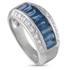 Lb Exclusive Platinum 0.20ct Diamond And Sapphire Ring Mf25-073025 In Metallic
