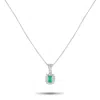 Lb Exclusive Platinum 0.21ct Diamond And Emerald Pendant Necklace Mf39-082225 In Metallic