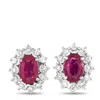 Lb Exclusive Platinum 0.24ct Diamond And Ruby Earrings Mf15-061625