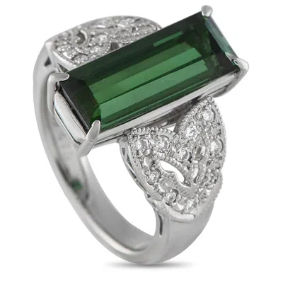Lb Exclusive Platinum 0.24ct Diamond And Tourmaline Ring Mf21-061325