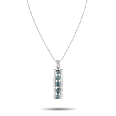 Lb Exclusive Platinum 0.25ct Diamond And Alexandrite Pendant Necklace Mf37-082225 In White