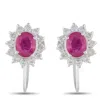 Lb Exclusive Platinum 0.25ct Diamond And Ruby Earrings Mf03-101025 In Brown